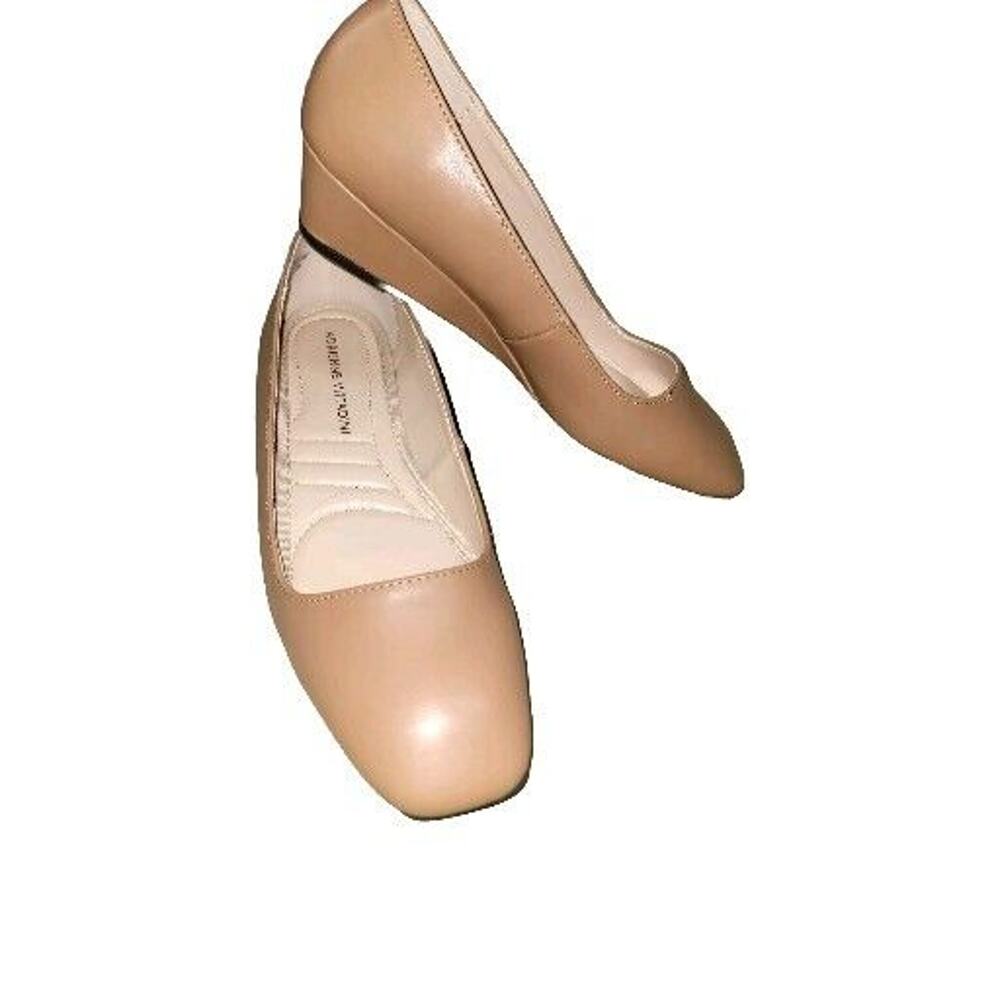 Adrienne Vittadini Shoes Women 7M Palmer Wedge Heels Slip On Brown Faux Leather